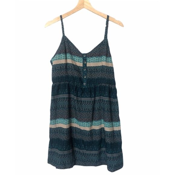 O'Neill Blue Button Down Triangle Print Tie Back Dress 13 - Picture 4 of 7